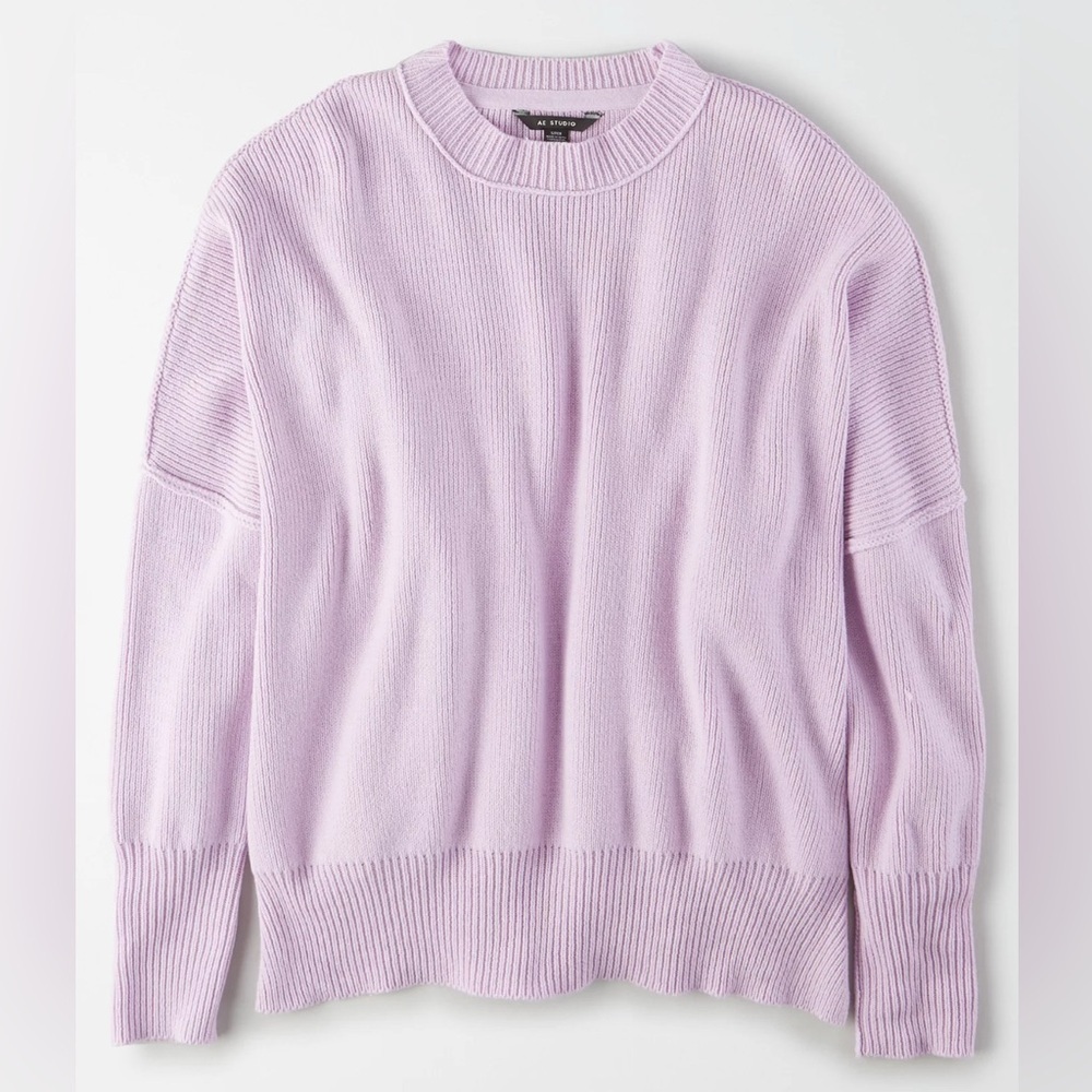 AE Studio American Eagle Oversized Ribbed Sweater Size Medium Lilac